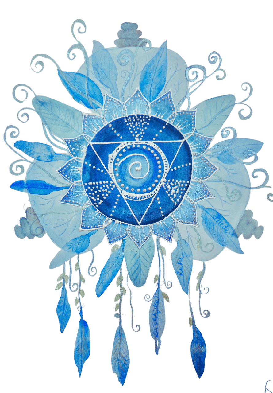 Mandalas malen Chakra Mandala Hals-Chakra